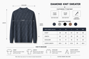 Pull en tricot Argyle pour homme, manches longues, pour l'automne, épaisseur standard, 100% acrylique, gris, vente en gros et personnalisable - Product Image 2