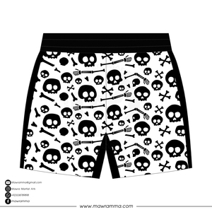 Pantalones Cortos de MMA MAWKA para Hombre, Estampado de Calavera, Secado Rápido, Corte Regular, Blanco y Negro, Impresión por Sublimación, Pantalones Cortos 2 en 1 Unisex - Product Image 6