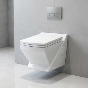 Titan Modern Square Wall Hung Toilet Ceramic WC Pan European Standard Rimless Porcelain Sanitary Ware - Product Image 2