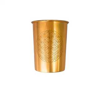 Verre à boire en cuivre pur alvéolé, motif nid d'abeille, artisanal, fournisseur en gros 2026 - Product Image 2