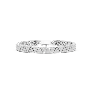 Bracelet tennis géométrique en diamant de laboratoire or – Bracelet de luxe en diamant à motif triangulaire moderne - Product Image 4