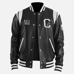 2026 Customized Leather <b>for</b> Bomber Heavy <b>Baseball</b> <b>Jacket</b> <b>Men</b> College Genuine Stand Winter Waterproof Eco-Friendly OEM Service - Product Image 1