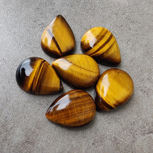 Pierre précieuse naturelle œil de tigre de qualité AAA+ en forme de poire, calibrée, pour la fabrication de bijoux - Product Image 1