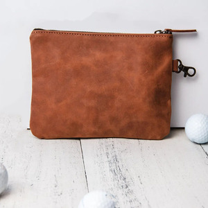 Pochette de golf en cuir véritable de haute qualité avec fermeture éclair, support d'équipement durable pour les tournois, les séances d'entraînement et les voyages - Prix raisonnable - Product Image 5