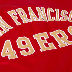 Custom Red Starter Satin 49ers <b>Coaches</b> Jacket Factory-Made Winter Fashionable Unisex OEM Service Plain Dyed Technics Appliques - Product Image 2