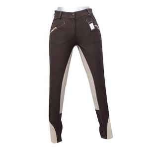 Leggings équestres beiges personnalisés collants d'équitation respirants avec doublure en tissu produits professionnels pour chevaux - Product Image 6