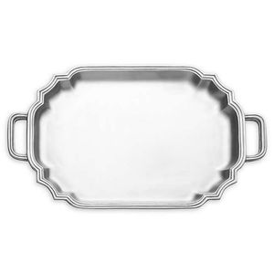 Plateau de service rectangulaire de luxe en acier inoxydable argenté pour hôtels, restaurants, mariages et décorations de fête (vente en gros) - Product Image 2