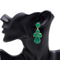 Collier tendance pour femme, cadeau de mariage, en onyx vert naturel fin, massif, en argent sterling 925, fait main, plaqué or