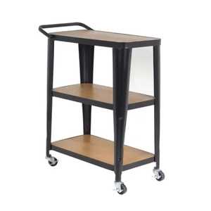 Chariot de service en bois à plusieurs niveaux, chariot à boissons minimaliste, station à vin roulante, mobilier de maison, décoration de luxe - Product Image 5