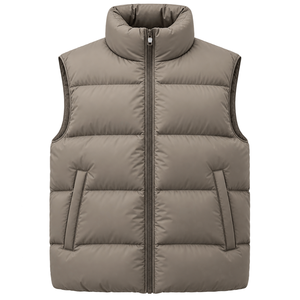 Chaleco Acolchado de Invierno para Hombre, Tejido Brillante, Ligero, con Cierre de Cremallera, Personalizable OEM, Chaqueta sin Mangas - Product Image 6
