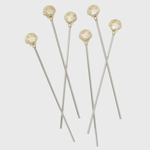 Palillos para Cócteles de Acero Inoxidable, Cuadrados con Incrustaciones Blancas, 200 mm, Reutilizables, Estilo Minimalista, Hechos a Mano - Product Image 2