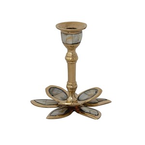 Handcrafted Acacia Wood <b>Candle</b> Holder <b>Mother</b> of Pearl Inlay Wholesale - Product Image 1