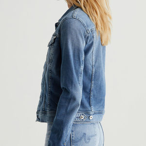 Chaqueta vaquera corta para mujer, ropa de calle de lujo, abrigo informal de mezclilla para colecciones de ropa de boutique - Product Image 3