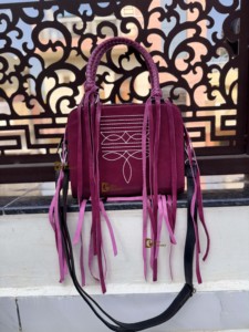 Beautiful Designer <b>Boot</b> Stitch Leather Tassel <b>Fringe</b> Tote Bag Hand tooled Leather Bohemian Women's Multi Uses Shoulder Handbag - Product Image 5