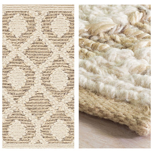 Alfombra redonda trenzada de yute bordada de lujo de diseñador tejida a mano Reversible para sala de estar y uso doméstico de viaje - Product Image 3