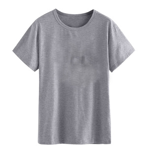 Camiseta de Cuello Redondo de Algodón y Felpa para Mujer, Manga Corta, Verano, Formal, Transpirable, Ecológica, Moderna, Diseño Personalizado, Premium - Product Image 5