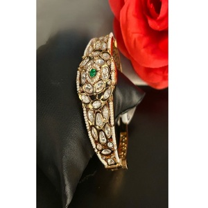 Beautiful Premium Quality Trendy Brass <b>Gold</b> Plated Single Openable <b>Adjustable</b> Bangles for Women & Girls for Wedding Collection - Product Image 2