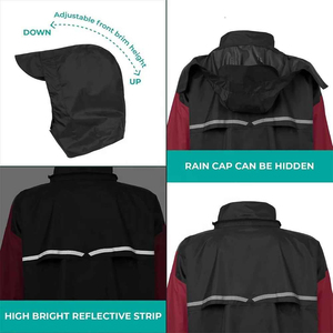 Ensemble imperméable pour homme, veste à capuche et pantalon, pour randonnée en plein air, vêtements décontractés, taille adulte, bleu et noir, polyester - Product Image 2