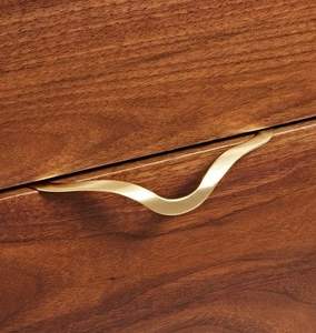 Cajonera Moderna y Sencilla con Tirador de Hoja de Ginkgo en Color Cobre, Tirador de Latón para Puerta de Armario - Product Image 5