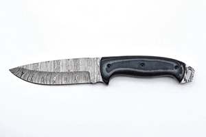 Couteau utilitaire à lame fixe en acier Damas forgé à la main, manche ergonomique en G10 - Product Image 2