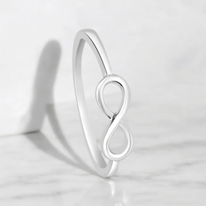 Anillo de Plata de Ley 925 con Nudo Infinito de Amistad, Joyería Minimalista para Mujer, Regalo de San Valentín para Damas de Honor - Product Image 2