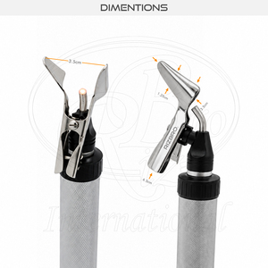 Kit de espéculos nasales veterinarios de fibra óptica iluminados de doble válvula con mango para batería 2C y estuche de plástico, espéculos para aves con resorte - Product Image 4