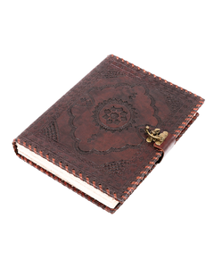 Wholesale Handmade Designer Lockable Side Stitching Indian High Quality Business Leather Dark Brown DNA Group File Folder - Product Image 1