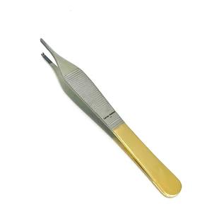Pinzas Manuales de Acero Inoxidable Adson Tissue T.C Gold de 150 mm 10-191-150, Instrumento Quirúrgico de Precisión para Agarrar, Hermann Meditech - Product Image 3