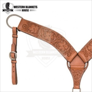 Placa de Pecho y Collarín de Cuero Tallado de Alta Calidad, Estilo Silla de Montar Occidental, para Equitación - Product Image 3