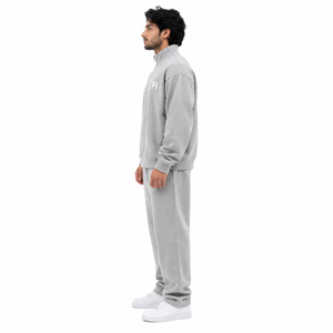 Sudadera con capucha personalizada para hombre, con cremallera de un cuarto, corte regular, de algodón French Terry, chándal de color liso, estilo minimalista, ropa urbana, OEM al por mayor - Product Image 4
