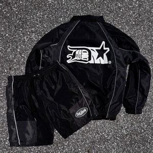 Wholesale Custom Men's Printed Eco-Friendly Breathable Quick Dry <b>Fleece</b> <b>Lined</b> Windbreaker Suit Nylon/Polyester Fabric <b>Jackets</b> - Product Image 5