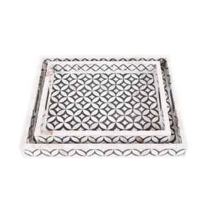 Plateau de service et de rangement rectangulaire moderne en résine et nacre de la meilleure qualité pour mariage, Ramadan, Aïd et autres occasions festives - Product Image 5