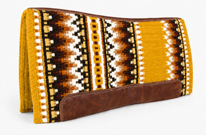 Selle de cheval classique Western Manaal Enterprises, motif géométrique, garniture en cuir marron, doublure en laine, équitation - Product Image 2