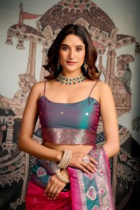 Drape <b>Yourself</b> in Elegance Make Every Moment Royal Indulge in Timeless Grace Saree Silk Nett Fabric Heavy Premium Soft Silk - Product Image 6