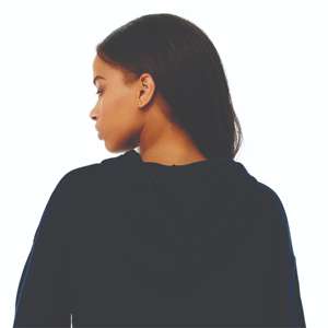 Sudadera con capucha corta negra para mujer, de manga larga, informal, a la moda - Product Image 6