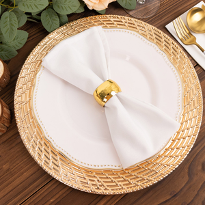 Assiette de présentation dorée à texture tressée, motif élégant en nattes, pour un service de table décoratif - Product Image 4