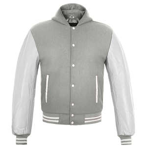 Blouson universitaire homme en toile imperméable à col mandarin, avec logo frontal, style Letterman, pour l'hiver, décontracté et tendance - Product Image 6