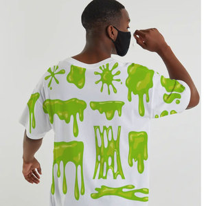 Camiseta de Manga Corta con Cuello Redondo y Estampado Verde para Hombre, Talla Grande, 100% Algodón, Estilo Casual, Largo Regular, Tejido de Punto - Product Image 6