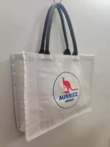 Bolsa de Compras de Lona de Algodón Puro con Logotipo Personalizable, Asa de Cuerda de Yute, Reutilizable, Plegable, Venta al Por Mayor - Product Image 6