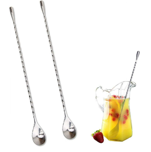 Cuchara de Barra Moderna de Acero Inoxidable, Ecológica, Herramienta para Cócteles, Personalizable, Mango Largo de 30 cm (12 Pulgadas) - Product Image 2