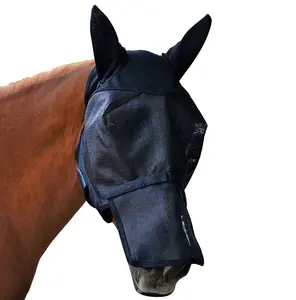 Luchtdoorlatende Paardenbeschermingsmiddelen Paard Gezicht Vliegensluier Vliegmasker Voor Paard Met Eigen Logo