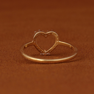 Anillo de compromiso con diamante en forma de corazón, semimontura de oro macizo de 14K con engaste pavé y diamante cultivado en laboratorio - Product Image 6