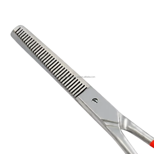 Kit de ciseaux de coiffure professionnels à manche rouge en acier inoxydable, ciseaux de coupe et d'éclaircissement pour barbier, vente en gros OEM - Product Image 2