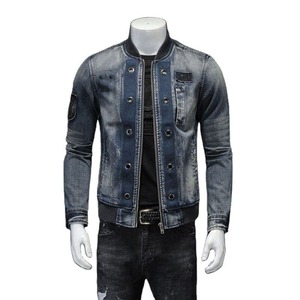 Veste de moto en denim personnalisée avec logo sur le devant, respirante, couleur et taille sur mesure, pour homme, décontractée, en coton, imperméable, coupe-vent, OEM - Product Image 2