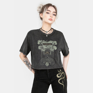 Venta Directa de Fábrica: Camisetas para Mujer con Estampado Personalizado, Lavado Ácido, Ligeras, Oversize, y Crop Tops con Estampado Frontal Personalizado - Product Image 1