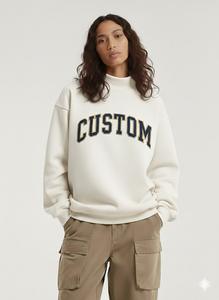 Sudadera de invierno extragrande para mujer con cuello simulado, bordado personalizado, antipilling y transpirable - Product Image 4