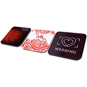 Aimant de réfrigérateur personnalisé en acrylique rouge – Autocollant magnétique carré style mariage pour décoration et cadeaux - Product Image 1