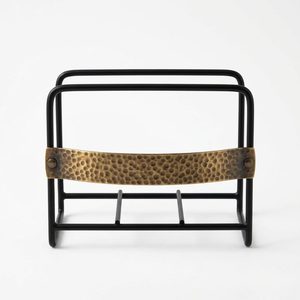 Porte-serviettes en fer fait main (16 cm) - Design Bandhini en laiton noir - Fil bicolore - Décoration d'intérieur - Fête de mariage - Product Image 1