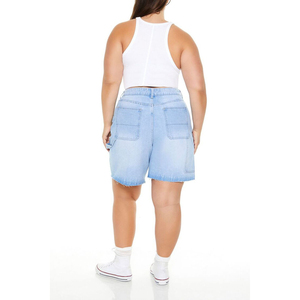 Oferta de Verano: Shorts de Mezclilla para Mujer, Desgastados, con Agujeros, Lavado Azul, Corte Desgastado, Venta al por Mayor de Fábrica - Product Image 4