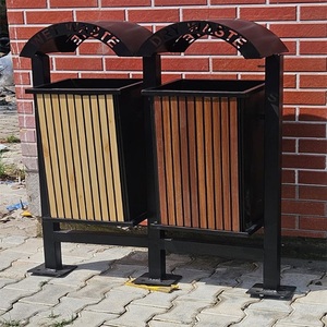 60Liters Iron Triangle Modern Luxury Waste <b>Bin</b> Garden Street Garbage Container Outdoor Public Use Grey Creative Litter <b>Bin</b> - Product Image 1